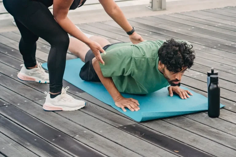 man doing pushups